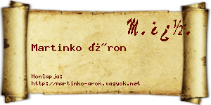 Martinko Áron névjegykártya