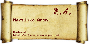 Martinko Áron névjegykártya